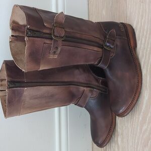 BED STU Gogo Lug Sole Distressed Cognac Boot Leather Cobbler Series NEW Sz 7